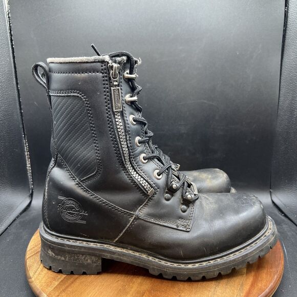 Milwaukee Mens Size 8.5 D Motorcycle Boots MB416 Black Leather Double Zip Milwaukee Leather Men main image 2